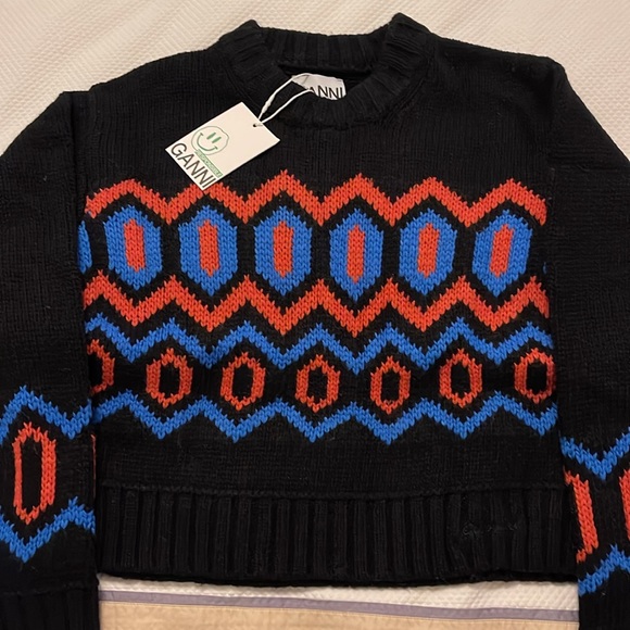 GANNI Chunky Geometric Sweater Small/Medium - Picture 5 of 6